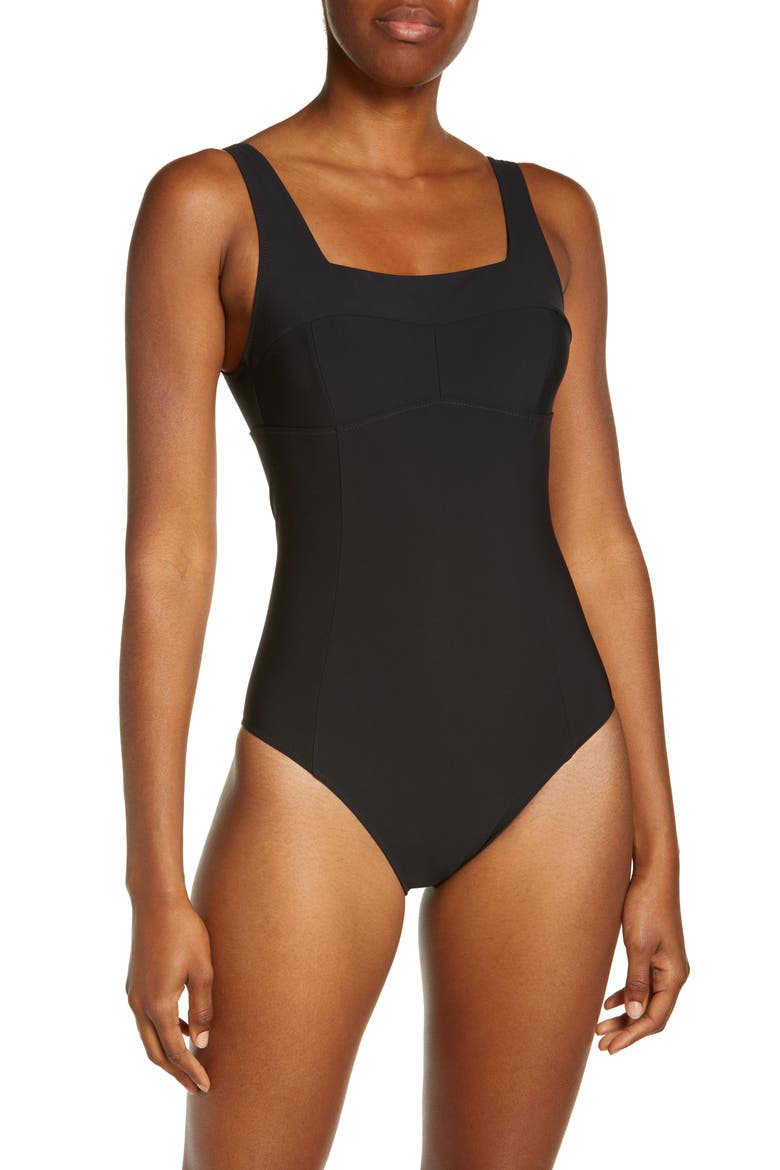 Brook One-Piece Swimsuit, Main, color, BLACK