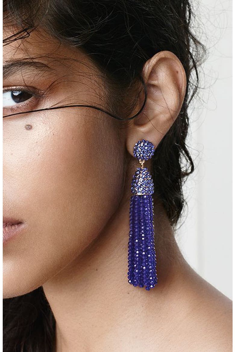 'Nynette' Tassel Drop Earrings, Alternate, color, COBALT