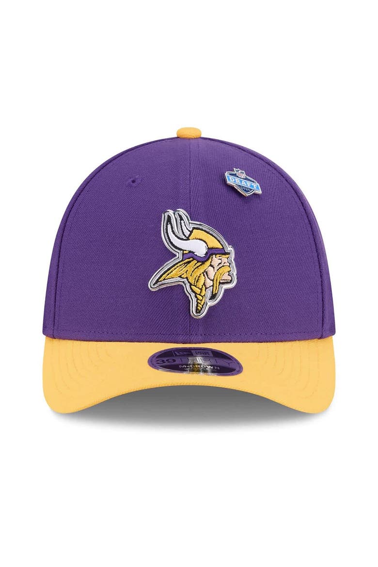 Men's New Era  Purple/Gold Minnesota Vikings 2026 NFL Draft 39THIRTY M-Crown Flex Hat, Alternate, color, Purple