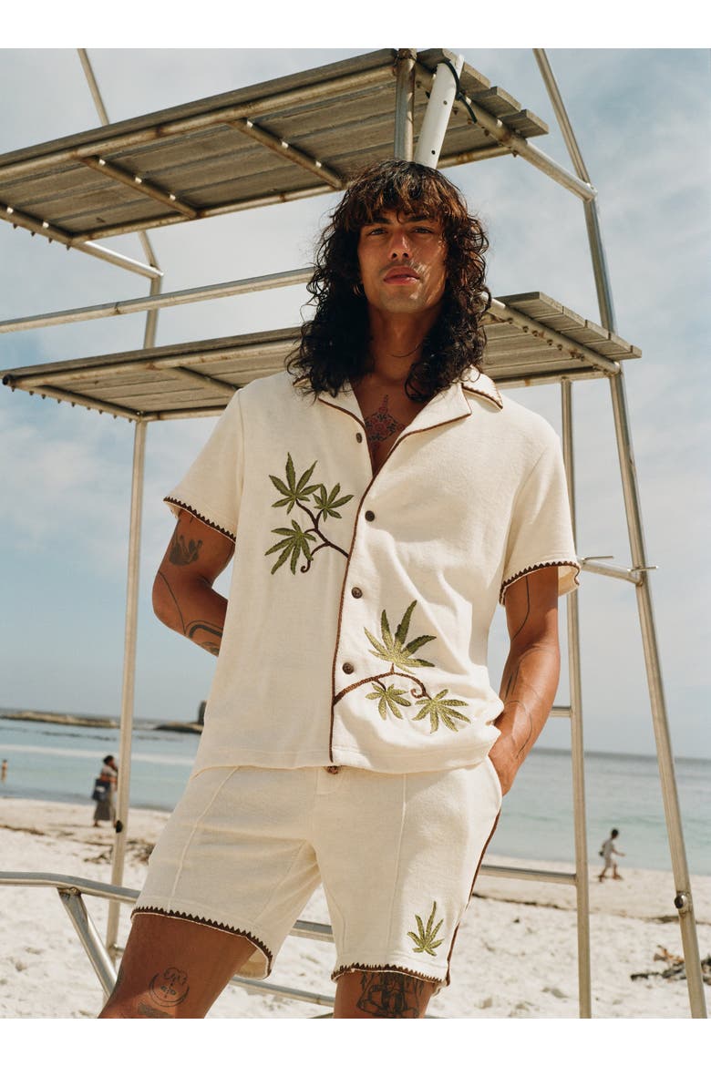 'Cabannabis' Cabana Shorts, Alternate, color, Ivory