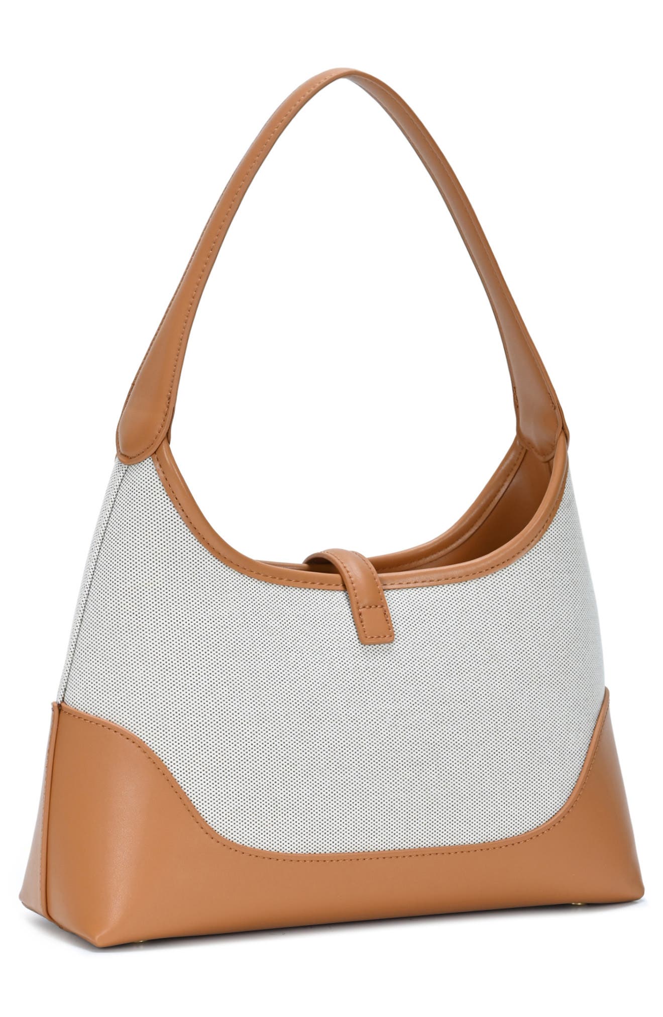 Two-Tone Canvas Shoulder Bag, Alternate, color, CAMEL