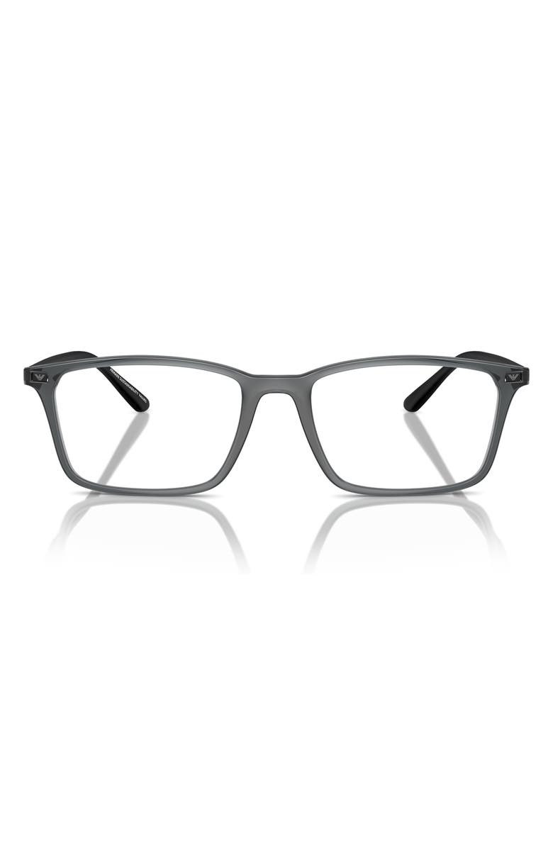 Emporio Armani 56mm Rectangle Optical Glasses, Main, color, 