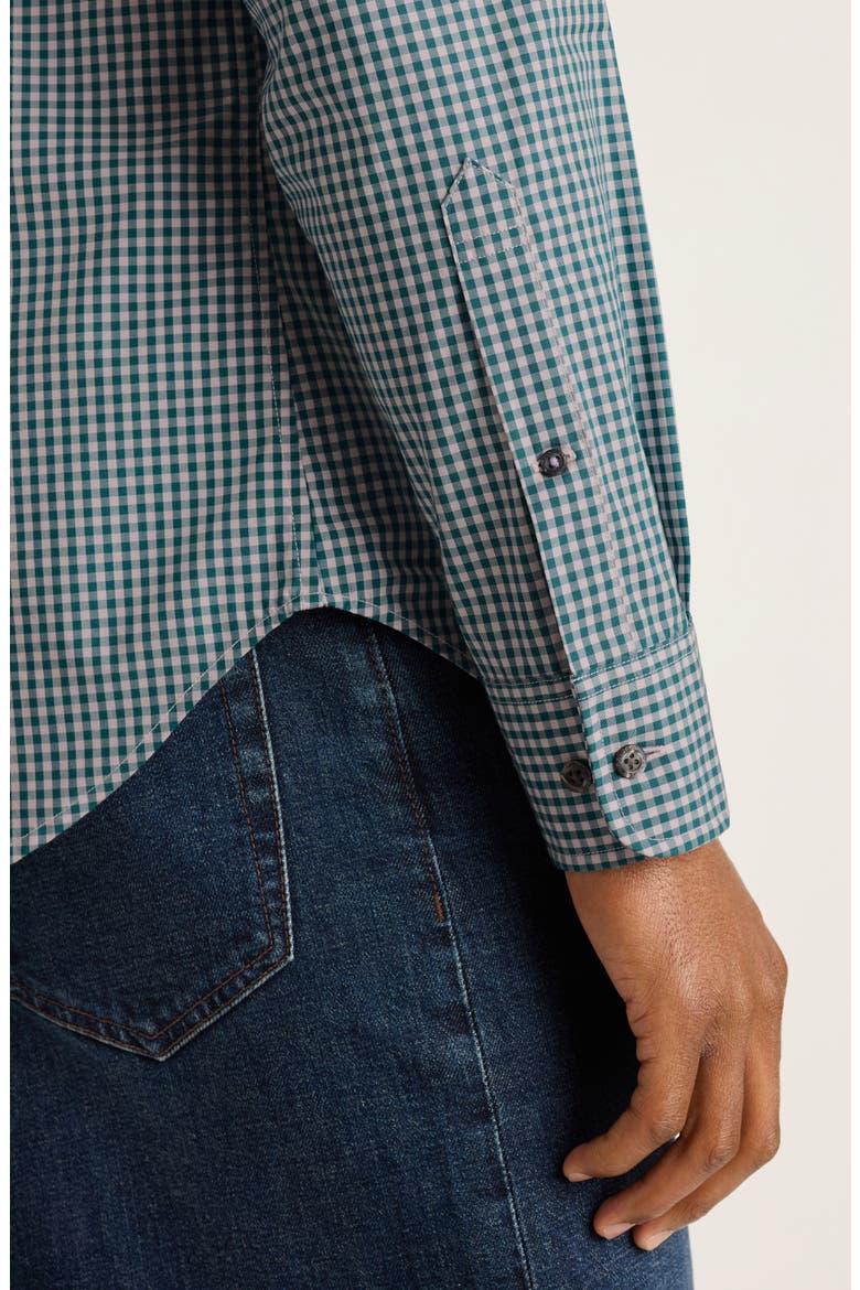 Everyday Slim Fit Gingham Stretch Button-Down Oxford Shirt, Alternate, color, TEAL PINK RALEIGH GINGHAM