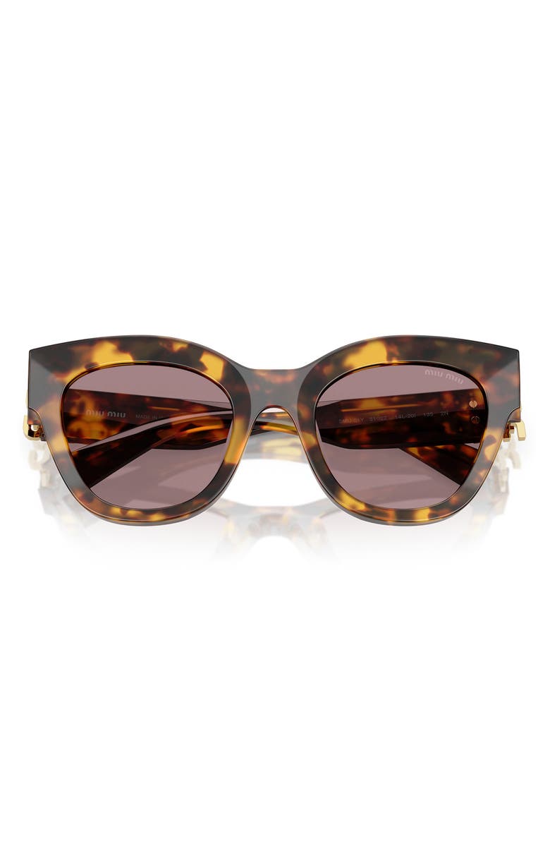 Miu Miu 51mm Butterfly Sunglasses, Alternate, color, Honey Havana/ Purple Brown
