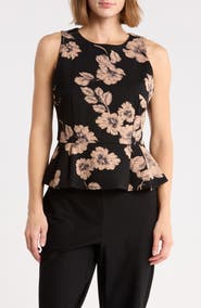 T Tahari Sleeveless Peplum Top