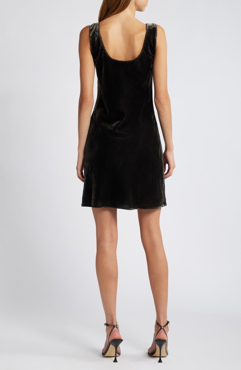 Charles Henry Bow Detail Velvet Minidress, Alternate, color,