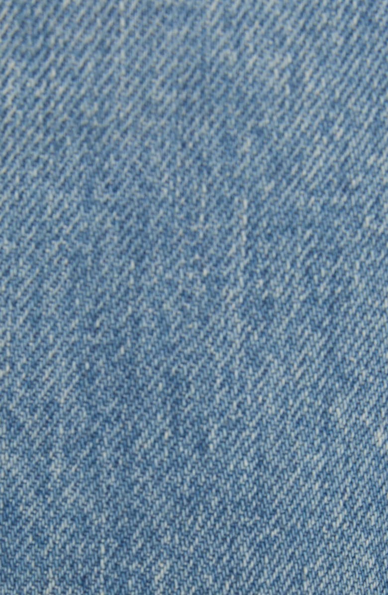 McQueen Foldover Waist Denim Bootcut Jeans, Alternate, color, Royal