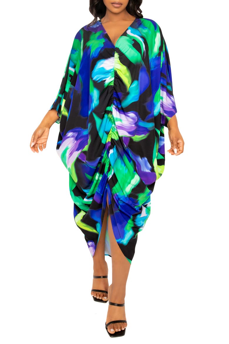 Abstract Floral Center Ruched Dress video