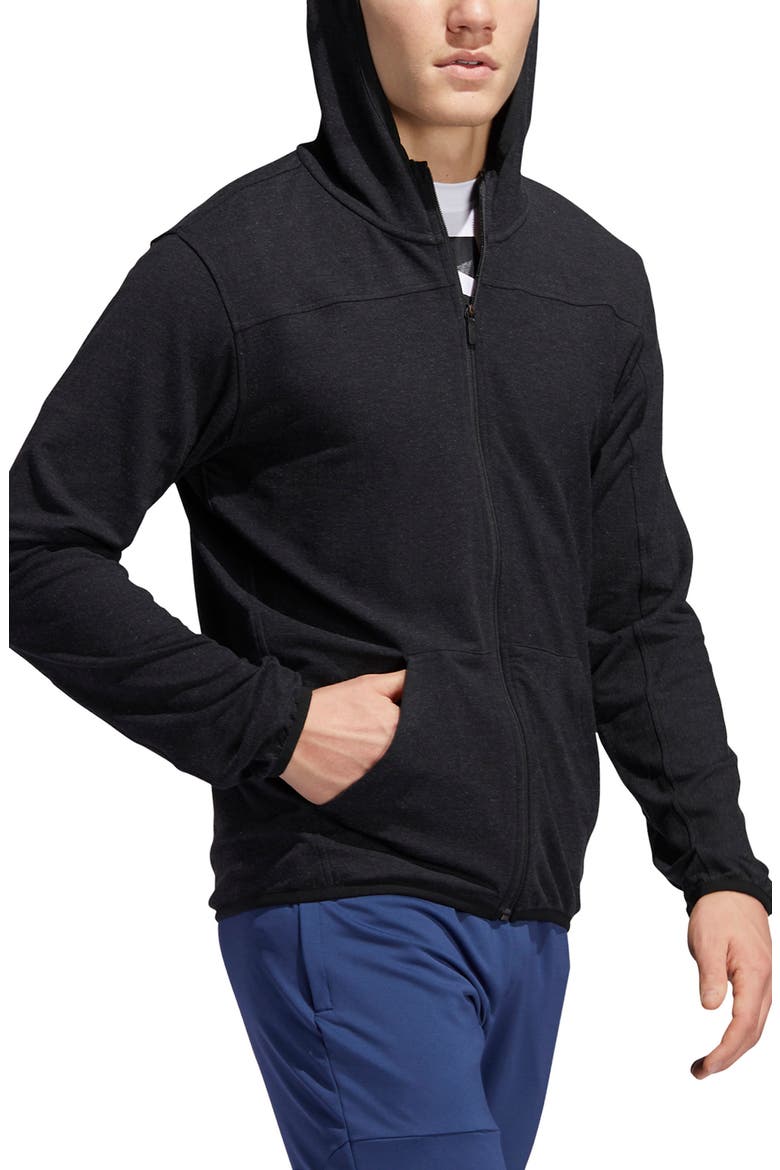 City Studio Fleece Full Zip Hoodie, Main, color, BLACK