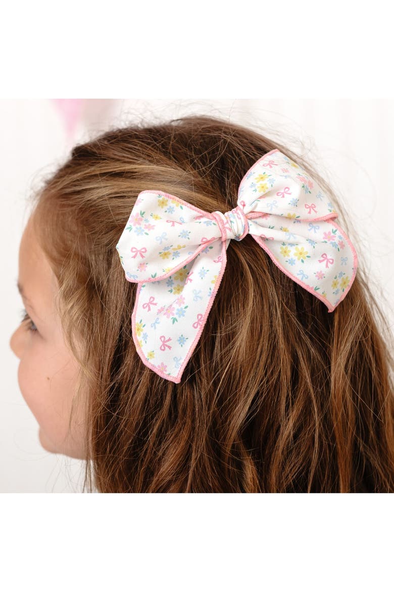 Sweet Floral Bow Clip, Alternate, color, Pink