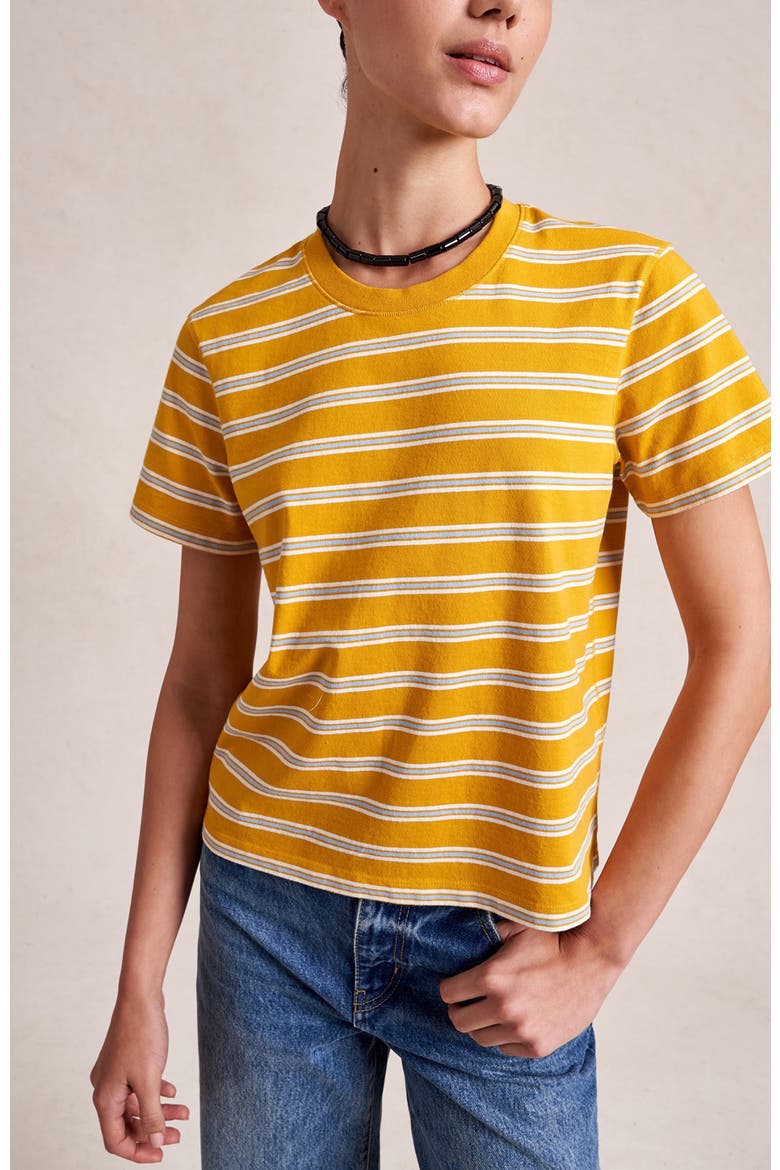 Striped Mol Tee, Main, color, Mustard/Ivory/Light Blue