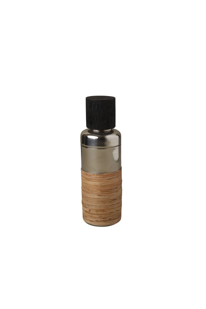 Arendal Rattan Cocktail Shaker, Main, color, Black