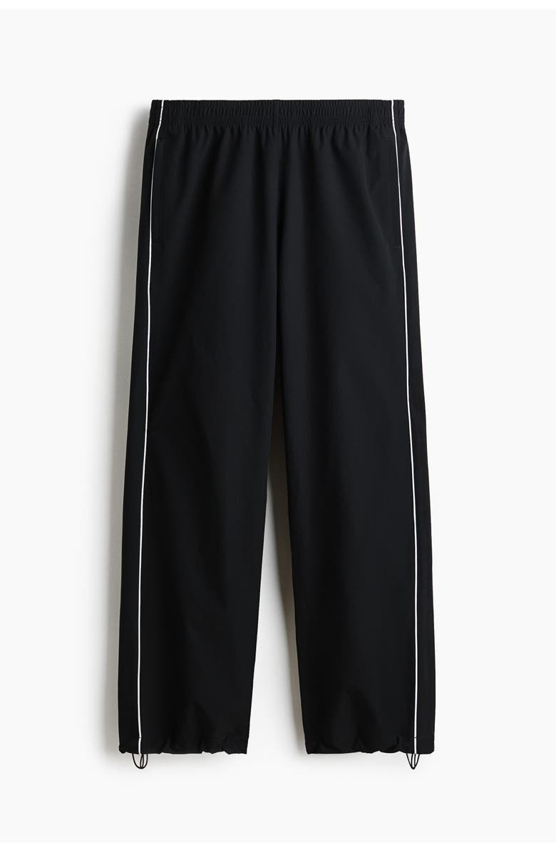 H&M Relaxed Fit Printed Track Pants, Main, color, Black/Honda