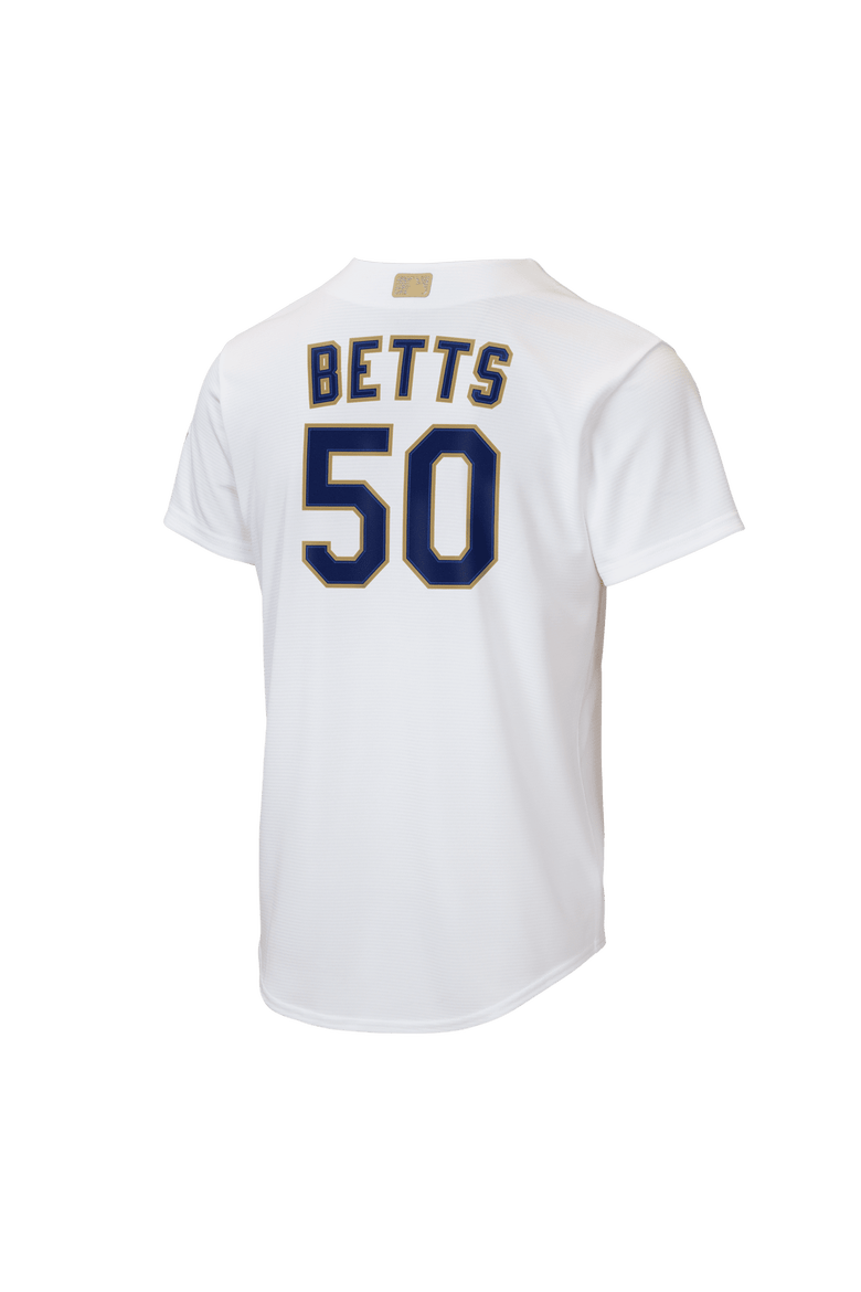 Youth Nike Mookie Betts White Los Angeles Dodgers 2026 Gold Collection Home Replica Jersey, Alternate, color, White