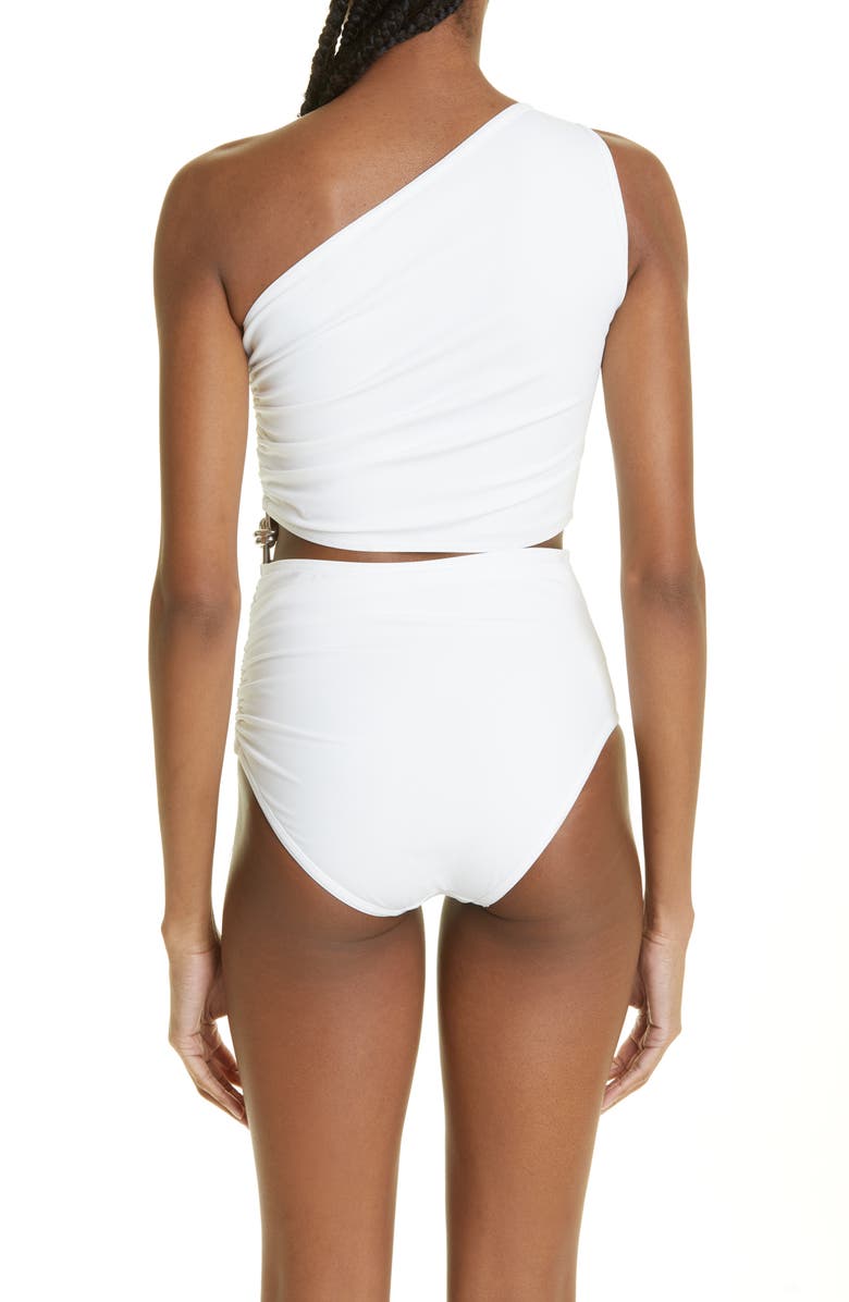 Bottega Veneta One-Shoulder Cutout One-Piece Swimsuit, Alternate, color,