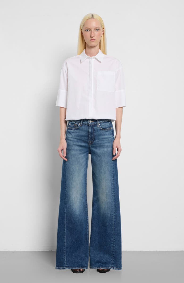 7 For All Mankind Cotton Shirt, Alternate, color, Popeline Optica