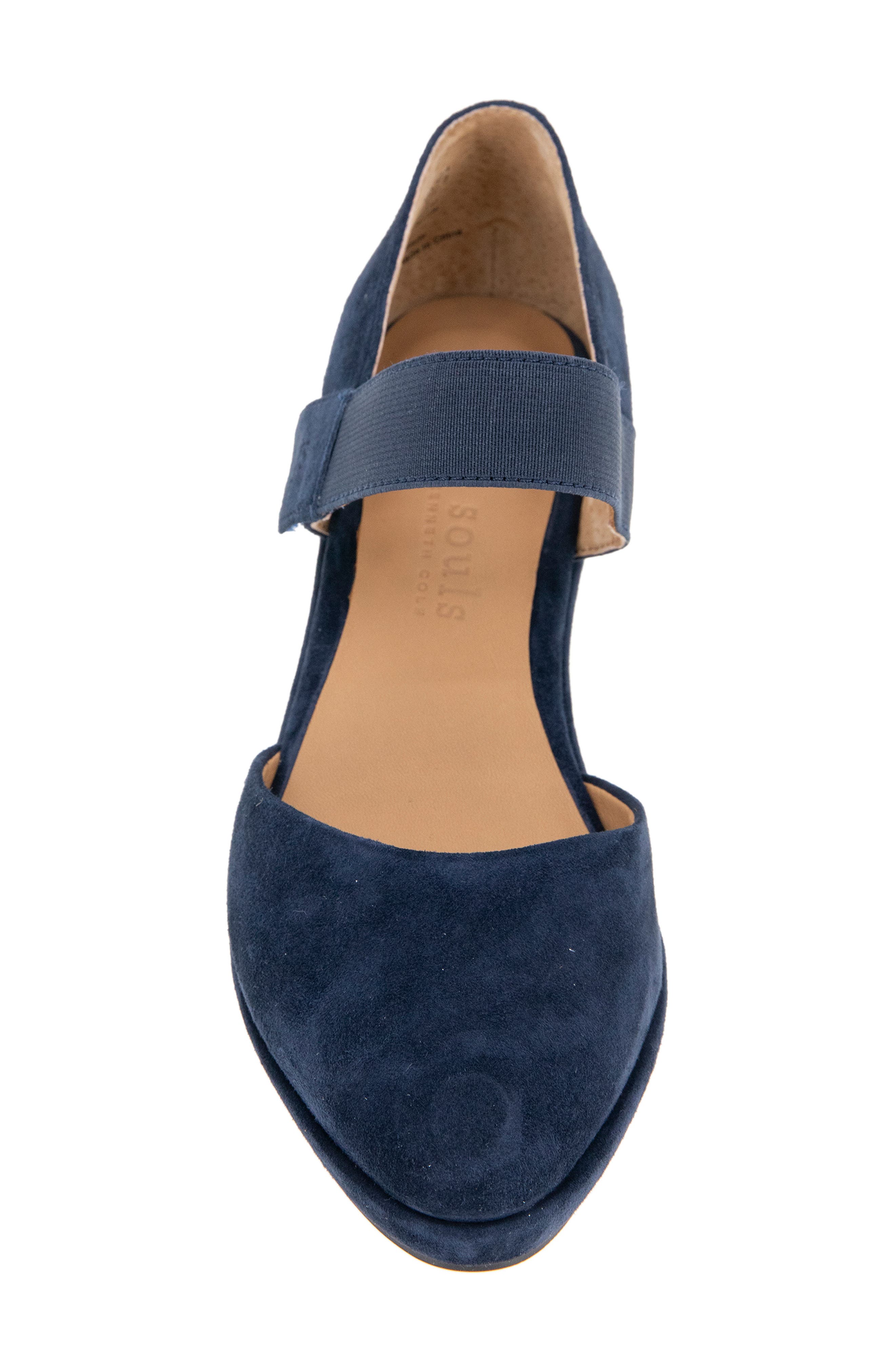 Gentle Souls Oriana Ankle Strap Wedge Pump, Alternate, color, Navy Suede