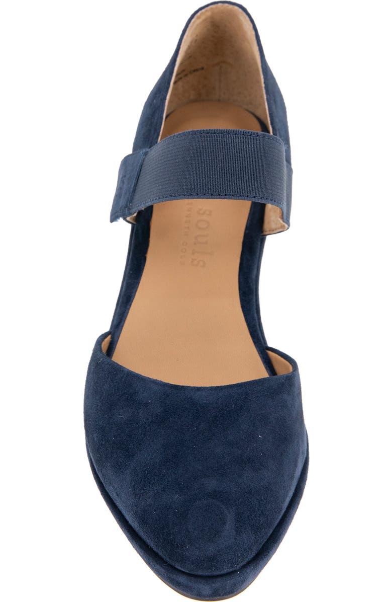 Gentle Souls Oriana Ankle Strap Wedge Pump, Alternate, color, Navy Suede