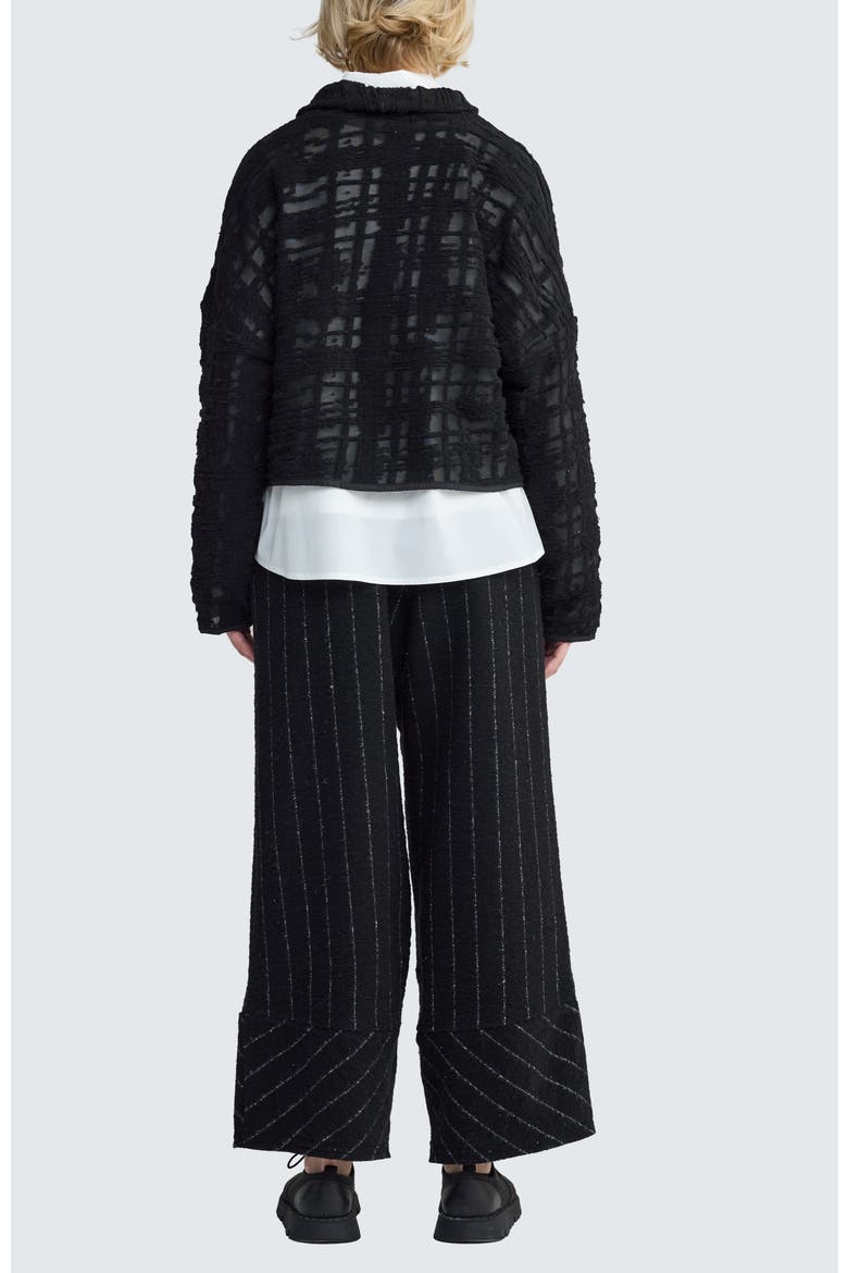 Illora Striped-Felt Pants, Alternate, color, Monochrome Black