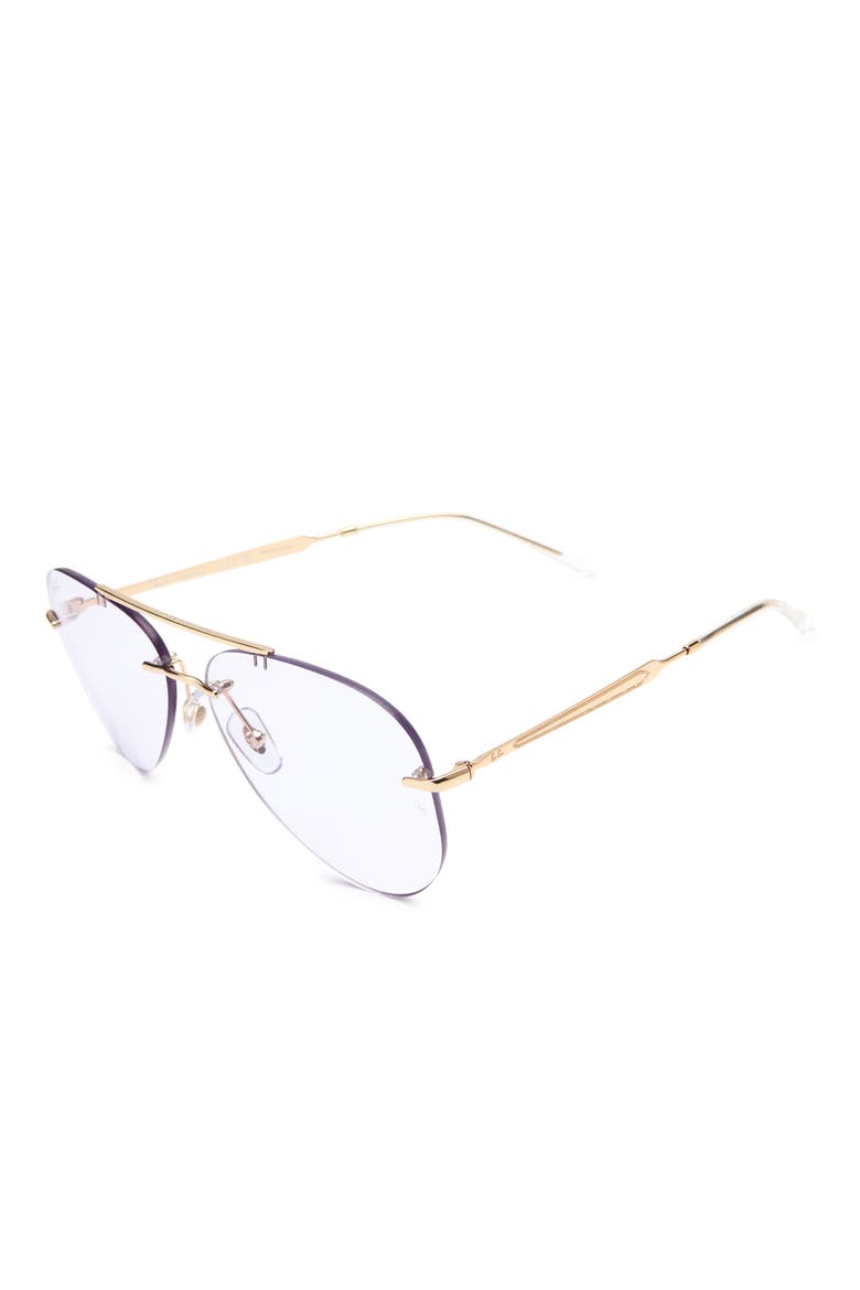 RB3791 62mm Photochromic Rimless Pilot Sunglasses, Alternate, color, ARISTA / PHOTO AMETHYST
