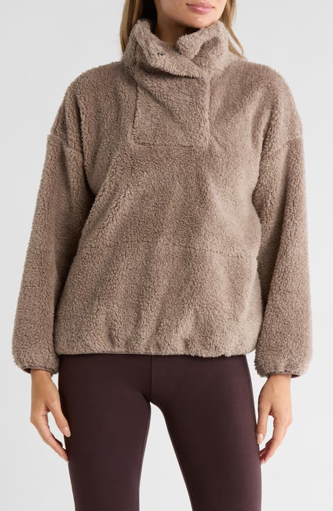 Stevie Mock Neck Faux Fur Sweatshirt