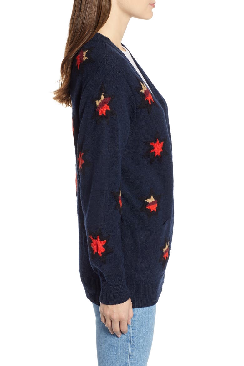 Stars Cardigan, Alternate, color, NAVY W/ RED STARS
