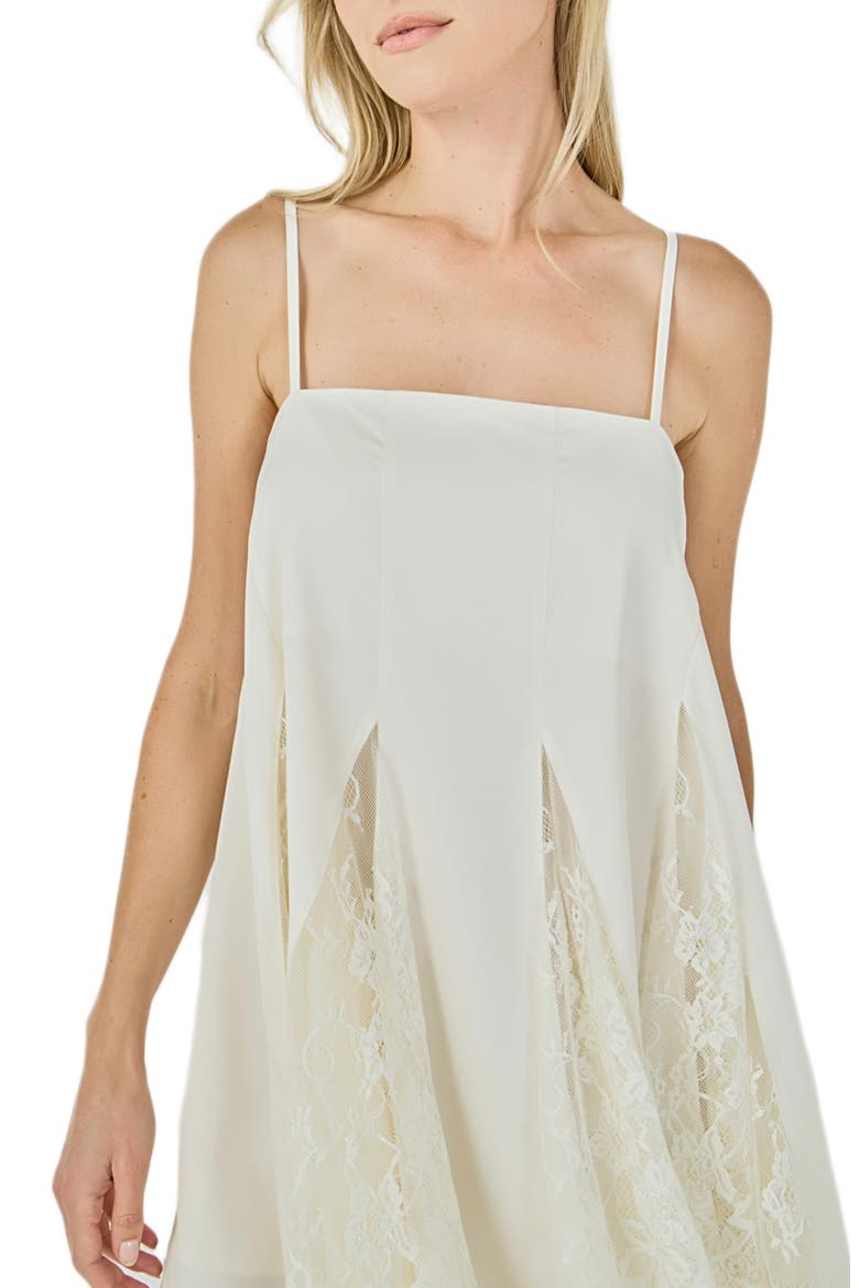 Lace Inset Minidress, Alternate, color, IVORY