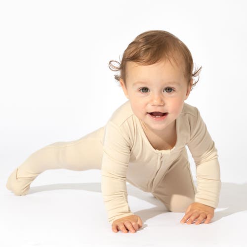 Bellabu Bear Baby Dusty Rose Convertible Footie In Oat