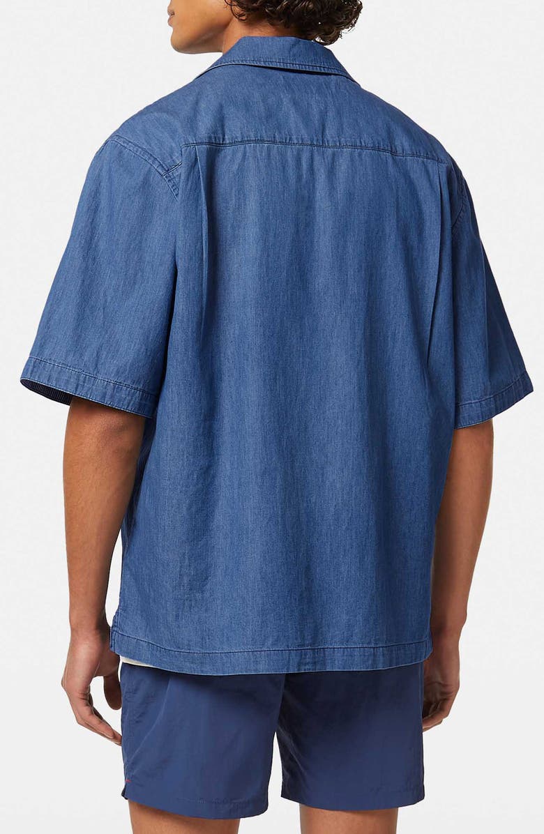 Scotch & Soda Relaxed Fit Cotton Camp Shirt, Alternate, color, Washed Indigo