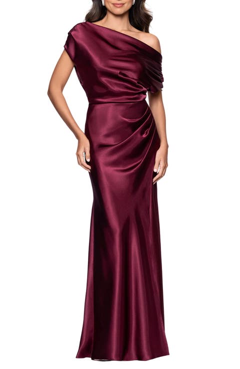 One-Shoulder Satin Gown