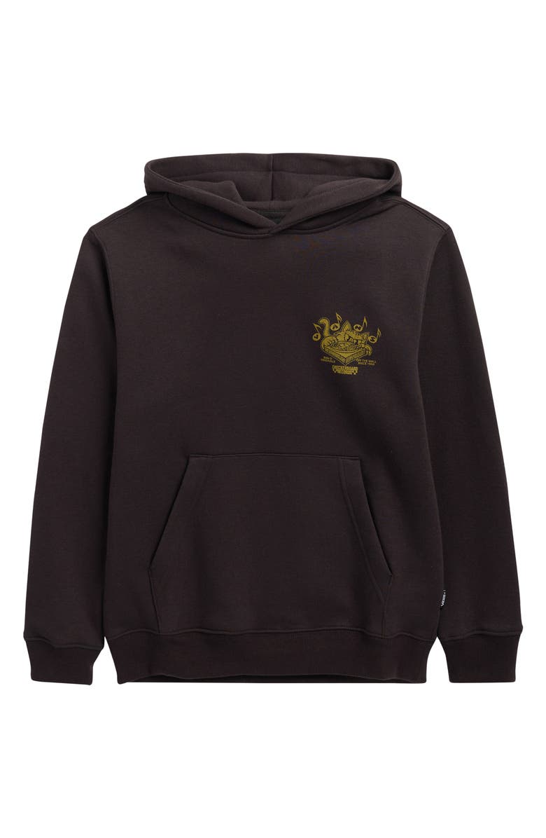 Vans Kids' Scratched Record Pullover Hoodie, Main, color, Black