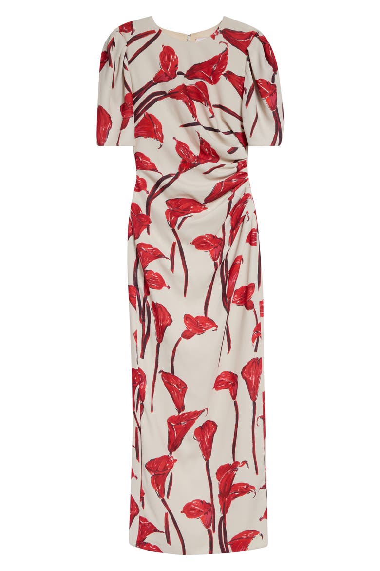 Floral Silk Ankle Length Gown, Alternate, color, CERAMIC MULTI