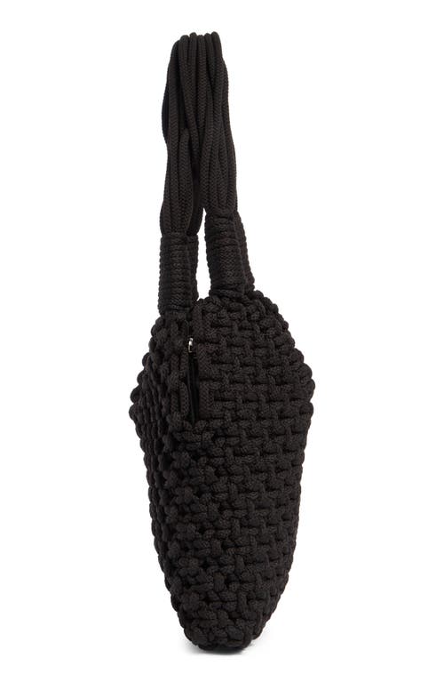 Bcbg Woven Shoulder Bag With Removable Pouch In Black