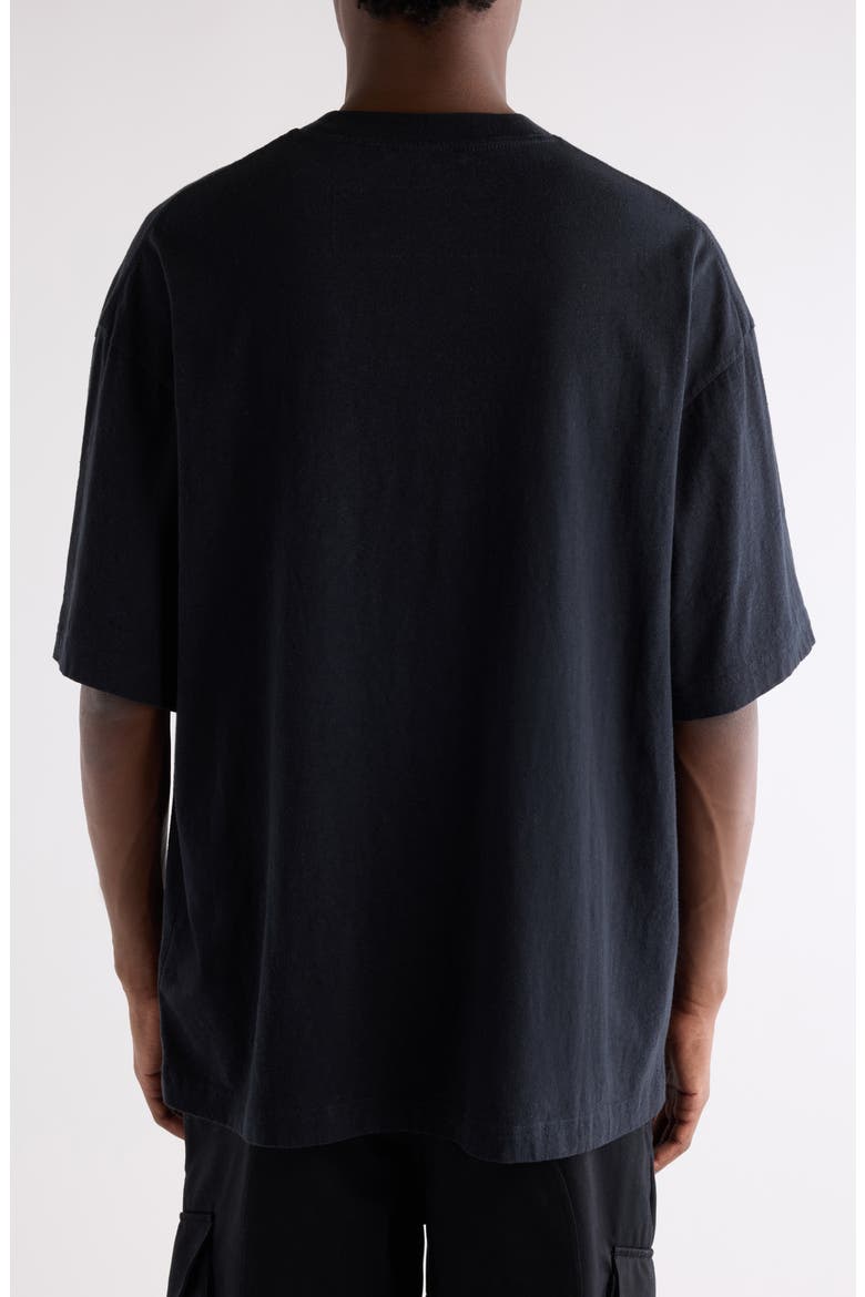 Exford U Bow Label Logo Patch T-Shirt, Alternate, color, FADED BLACK