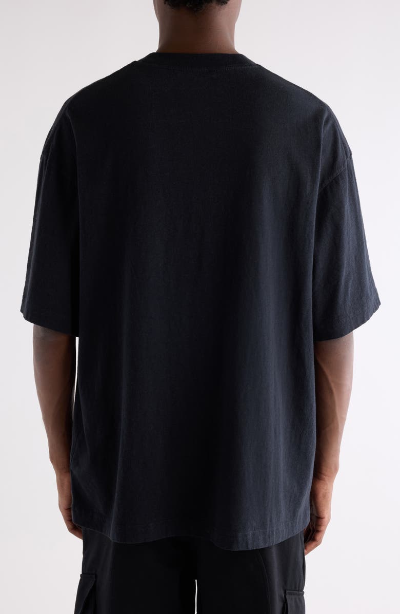 Acne Studios Exford U Bow Label Logo Patch T-Shirt, Alternate, color, Faded Black