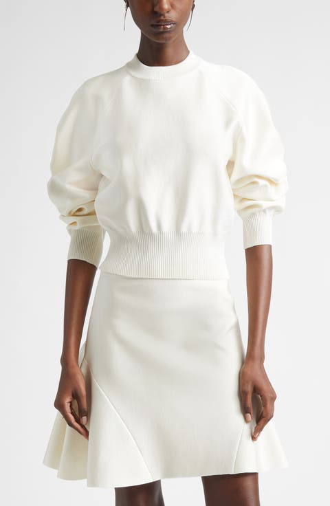 Raglan Sleeve Cocoon Crewneck Sweater