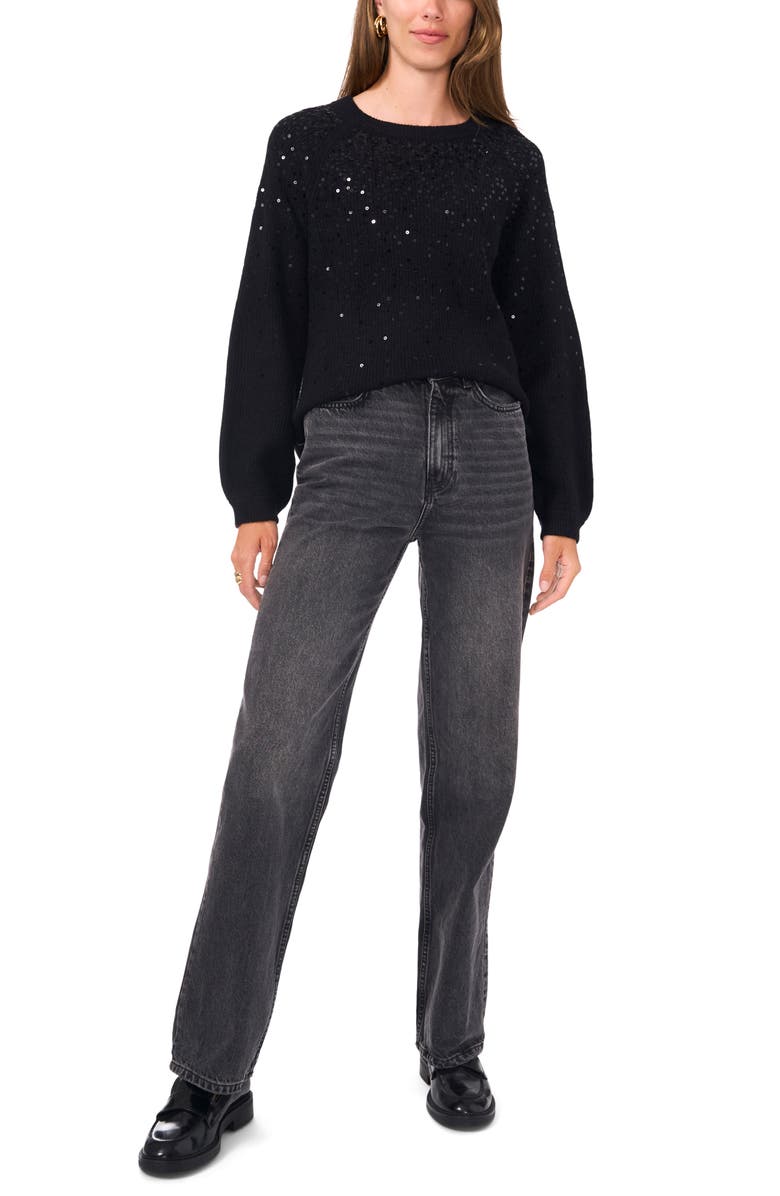 Vince Camuto Sequin Crewneck Sweater, Alternate, color, 