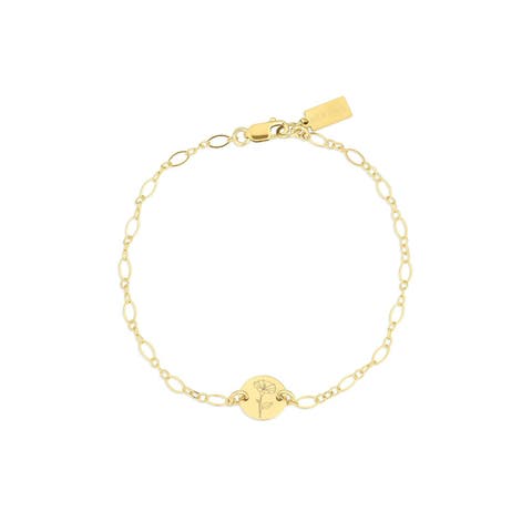 Lily Birth Flower Pendant Bracelet