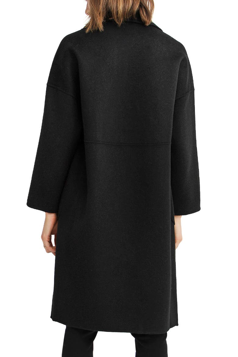 Publisher Double Breasted Wool Blend Coat, Alternate, color, BLACK