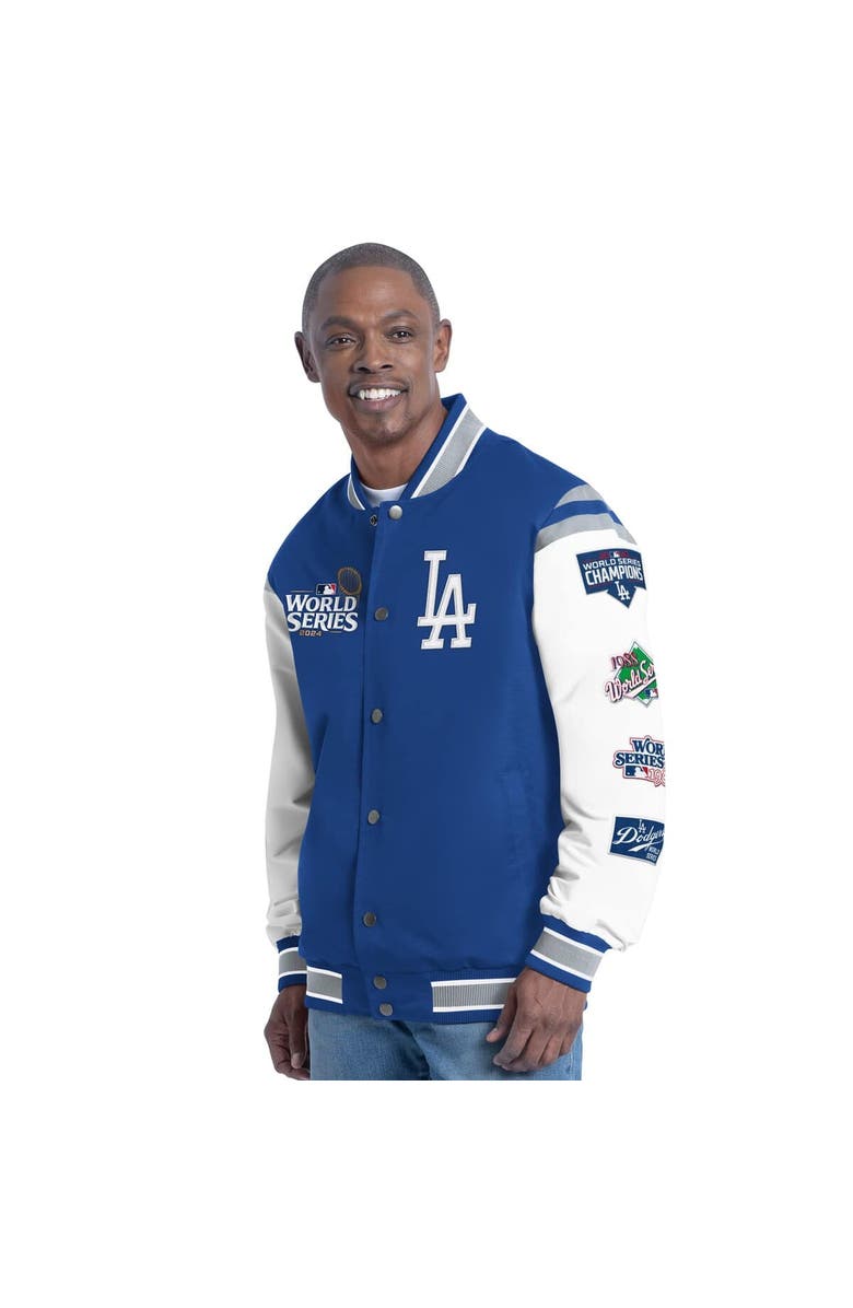 G-III SPORTS BY CARL BANKS Men's G-III Sports by Carl Banks Royal Los Angeles Dodgers Recruit Commemorative Full-Snap Varsity Jacket, Alternate, color,
