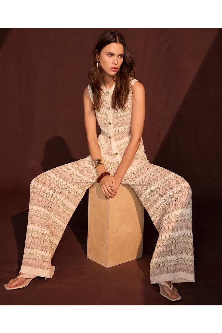 Striped Knit Trousers, Alternate, color, Neutral