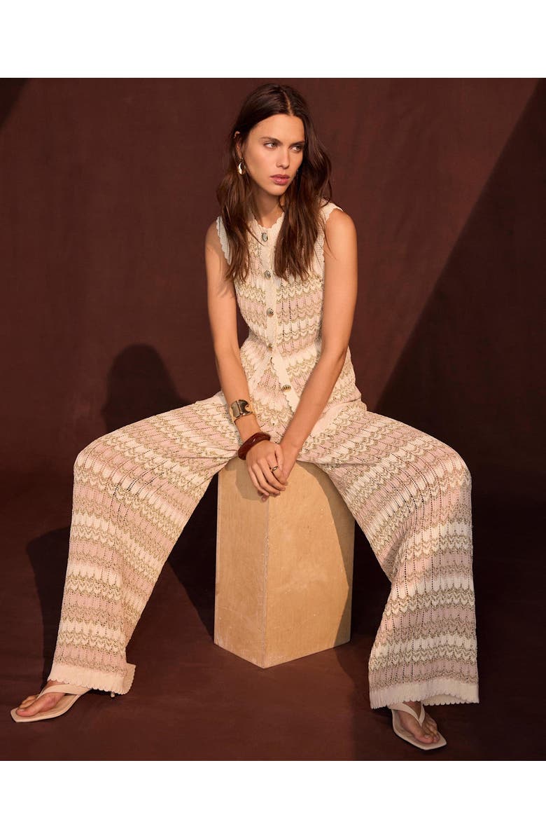 MINT VELVET Striped Knit Trousers, Alternate, color, Neutral