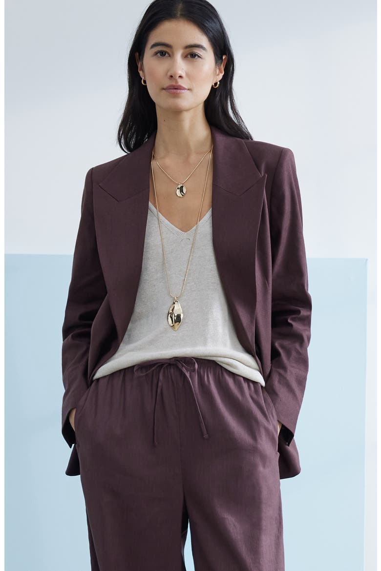 Layered Organic Teardrop Necklace, Alternate, color, GOLD