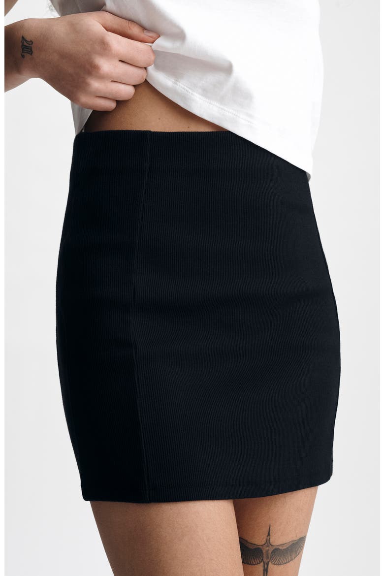 Rib Miniskirt, Alternate, color, BLACK