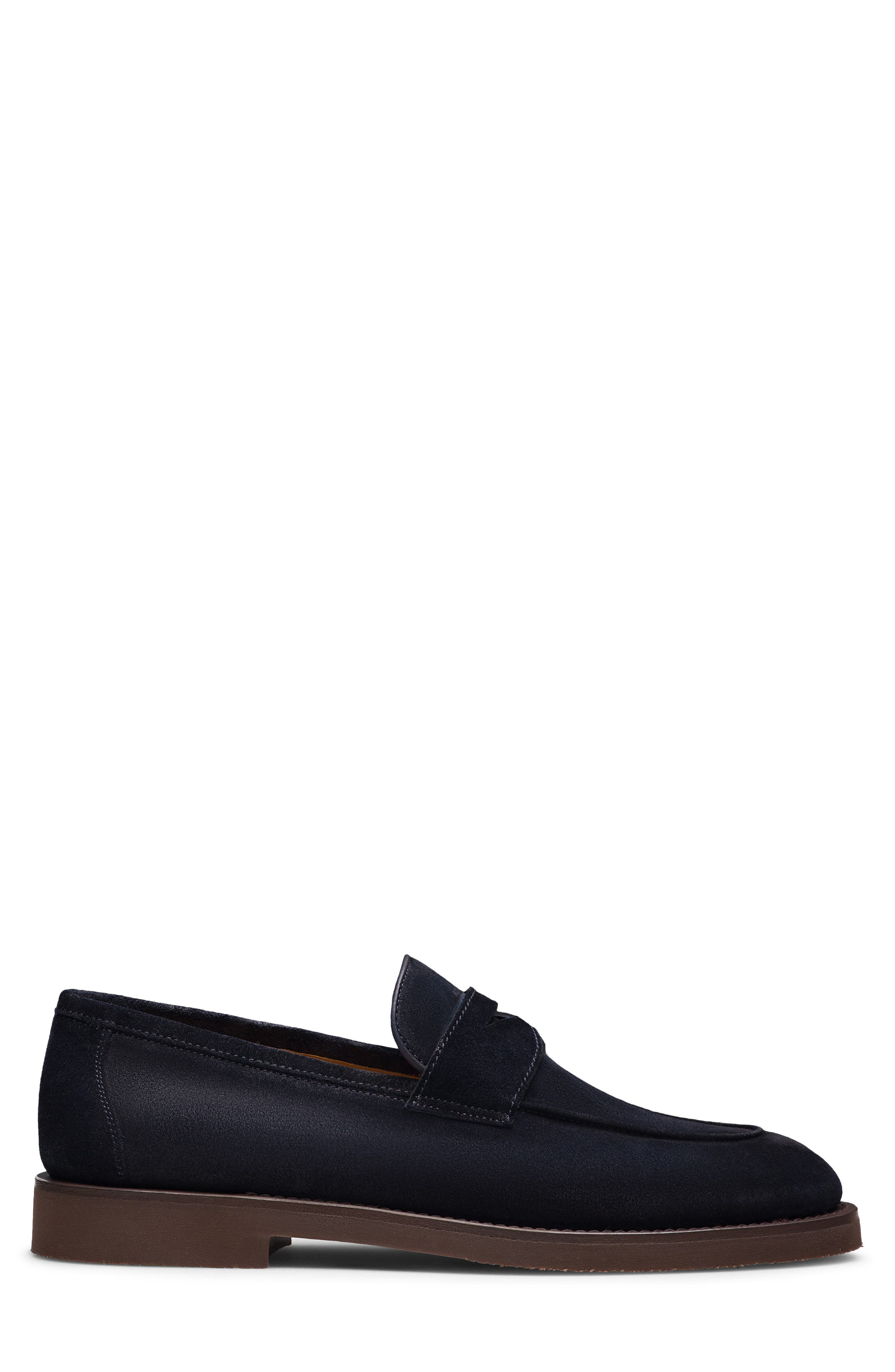 Cervan Penny Leather Loafer, Alternate, color, NAVY SUEDE