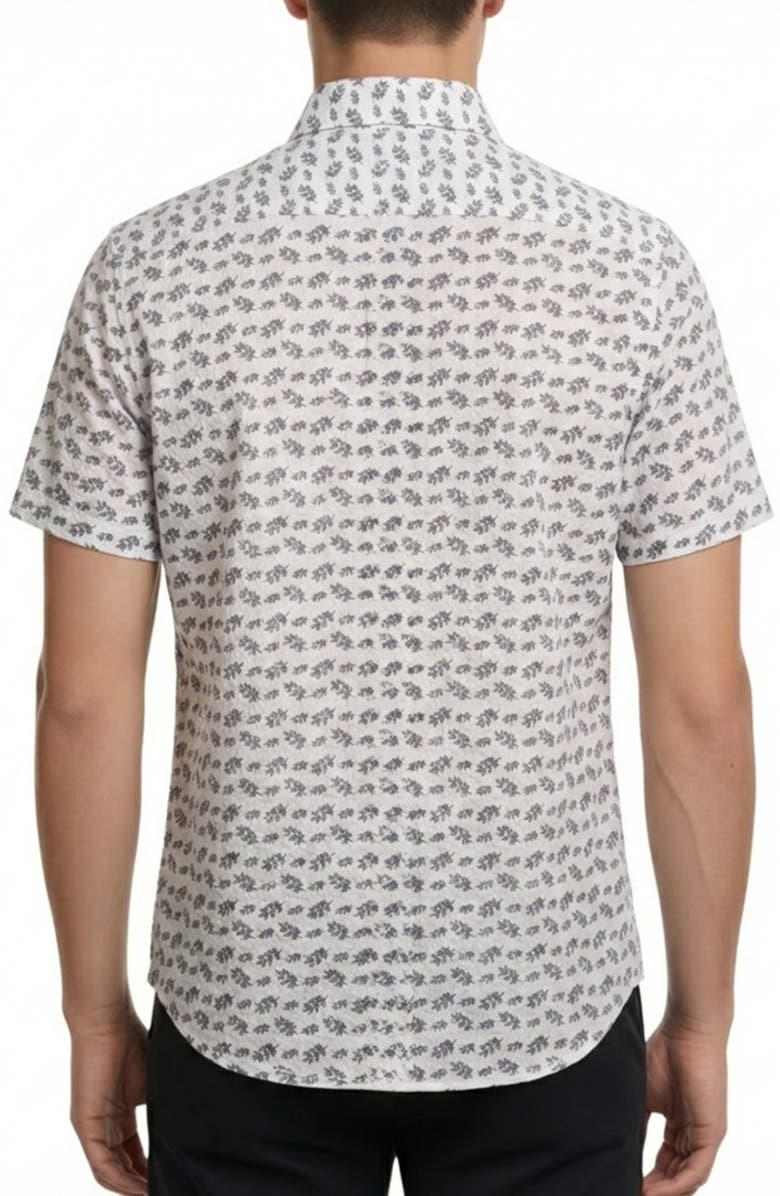 Report Collection Disty Short Sleeve Seersucker Button-Up Shirt, Alternate, color, 01 White