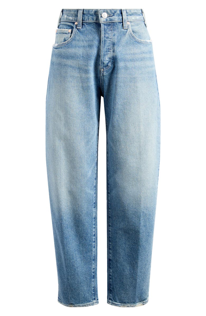 PAIGE Alexis High Waist Ankle Barrel Jeans, Alternate, color, Cats Meow Distressed