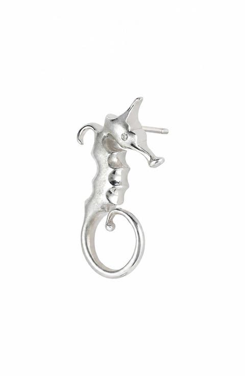 Angela Cummings Pavé Lab Grown Diamond Seahorse Earrings
