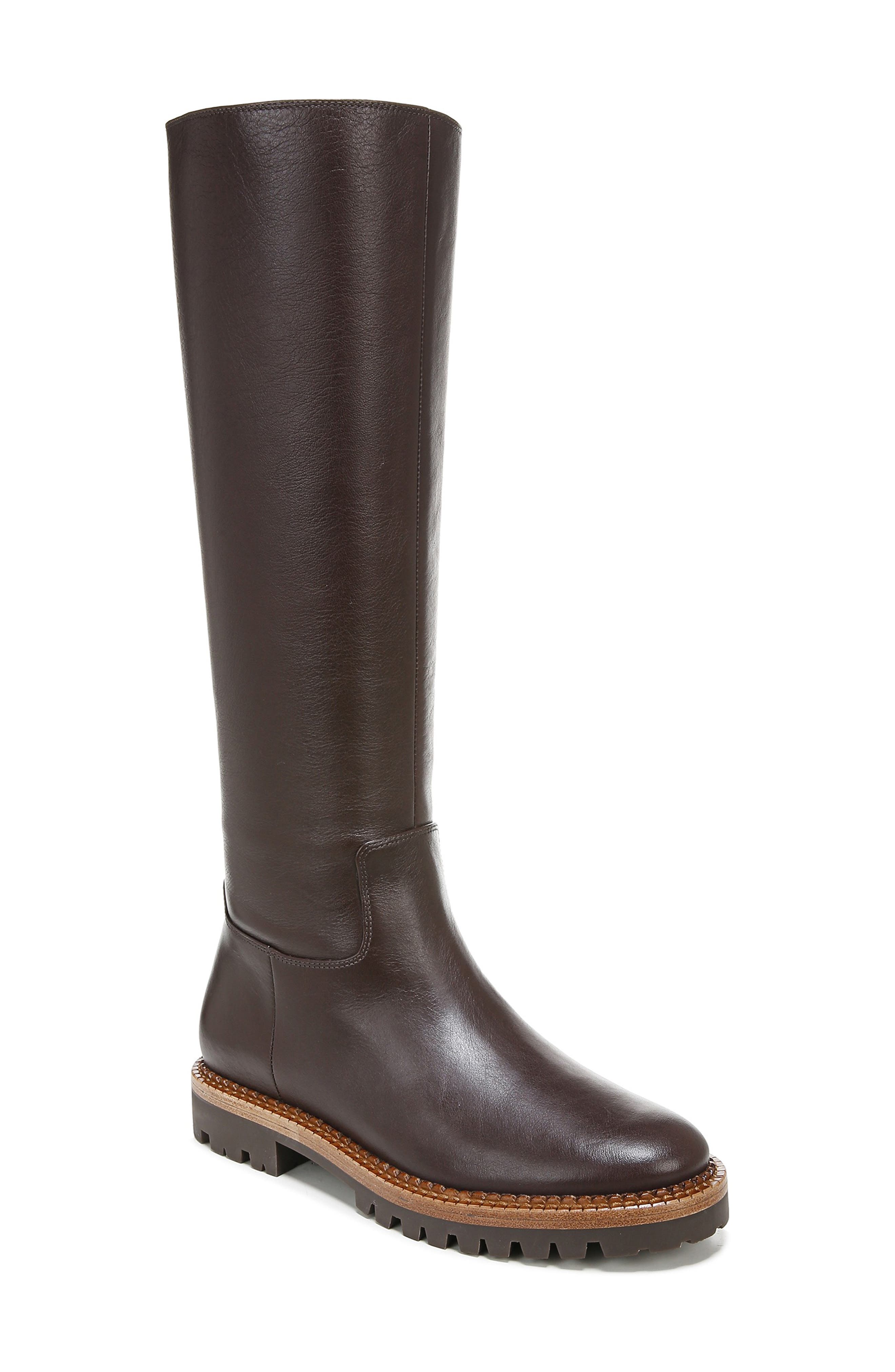 Collin Water Resistant Knee High Lug Boot, Main, color, CHOCOLATE