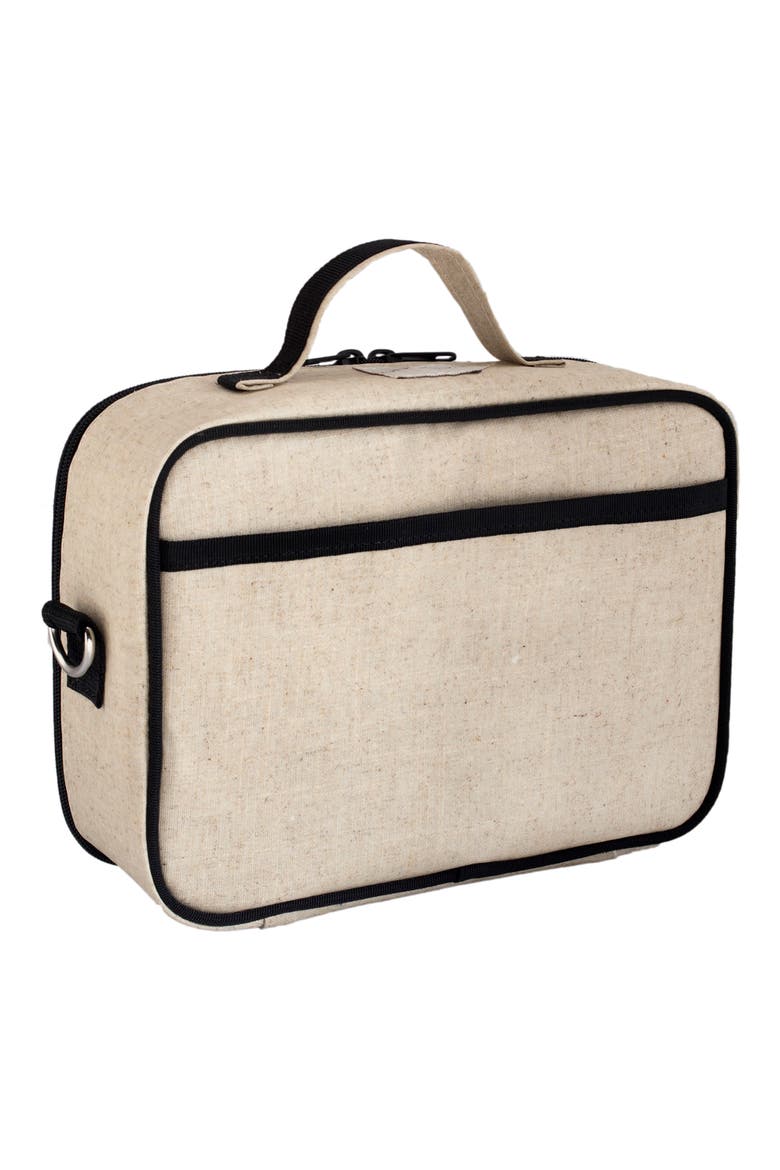 Insulated Canvas Lunch Box, Alternate, color, BLACK